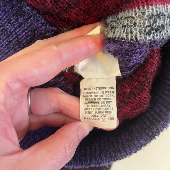 VTG RARE Vivian Chan-Shaw Turtleneck Bubble Hem Tunic Dress One Sz 3D Knit 80s - Picture 7 of 11